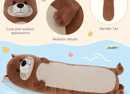 Tezituor Long Otter Plush Pillow,39.5" Giant Otter Stuffed Animal Soft Cuddly Sea Otter Long Body Pillow Sleeping Hugging Case Pillow Plush Toy Gifts for Kids Girlfriends Birthday Valentines Day