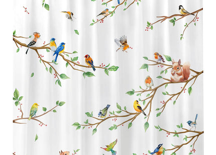 Arquiel Bird Branch Squirrel Polyester Shower Curtain, Squirrel, 72×72 in