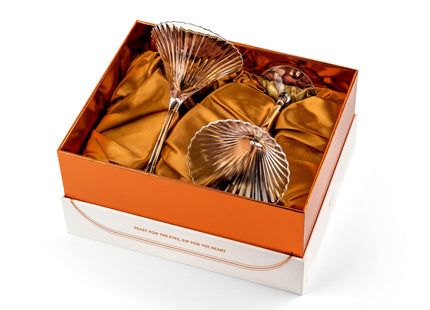Small 4 oz Venus Seashell Martini Glasses | Set of 2 | Crystal Long Stemmed Cocktail Glassware for Drinking Espresso Martini, Manhattan, Cosmopolitan, Daiquiri, Gimlet and Classic Bar Drinks