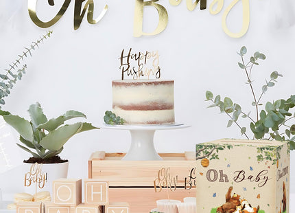 LANLISA Woodland Theme Baby Shower Games, Woodland Animals Diaper Raffle Card Box with Tickets for Baby Shower Party Decorations