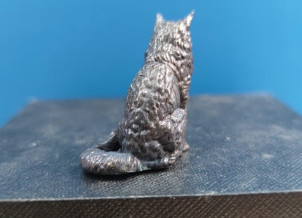 Generic Brass Maine Cat Figurines,Metal Animal Pet Sitting Posture Kitten Statue Sculpture Desktop Ornament Sand Table Bonsai Micro Landscape Decor Accessories, sytd1112240603002