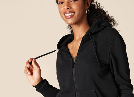 Amazon Essentials Women's Midweight Fleece Full-Zip Hoodie with Drawstring (Available in Plus Size), Black, X-Large