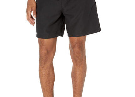 Amazon Essentials Men's Swim Trunks with Mesh Lining, Pockets, Drawstring Closure, Black, Medium