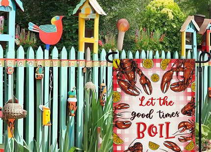 Crawfish Boil Garden Flag 13×18 Inch lobster Seafood Home Party Decor