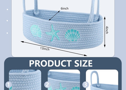 Vesici Ocean Woven Toilet Paper Basket Coastal Cotton Rope Bathroom Decor