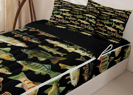 Feelyou Fishing Comforter Set Full Zipper Bedding Set