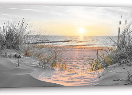 Yxbhhym-Black and White Sunset Beach Wall Art Coastal Room Decor Ocean Picture for Living Room Wall Art Bedroom Seascape Artwork Prints Sea Scene Painting Modern Bathroom Office Decor