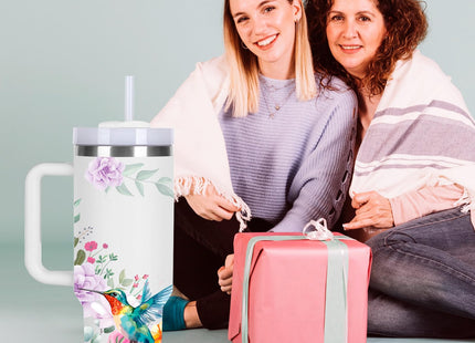 momocici 40oz Hummingbird Tumbler with Handle Gifts for Women.Hummingbird Lover Cups Tumbler Gifts for Women.40 oz Birthday Christmas Hummingbird Cup Tumblers for hummingbird lover.