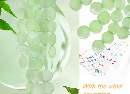 WeDoSoy Wind Chimes for Outside, Handcrafted Green Capiz Shells Windchime
