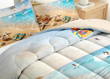 Nesker Full Comforter Set, 3 Pieces Beach Surfing Bedding, All Season