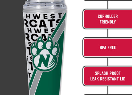 Rico Industries NCAA Maine Black Bears Standard 24oz Acrylic Tumbler with Hinged Lid, Officially Licensed Double Wall Tumbler with Straw