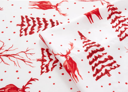 CAROMIO Christmas Sheets Twin, Soft Brushed Microfiber Bed Sheet Set, 16 Inches Deep Pocket Fitted Sheet Winter Holiday Sheets Set 3 Piece (Red Forest, Twin)