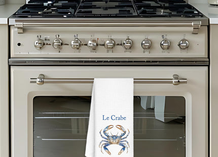 WUCHJ Coastal Beach Kitchen Towels 16x24 Inch, Le Crabe Decorative Dish Tea Towels for Kitchen, Ocean Gift Bathroom Decor,16x24 Inch