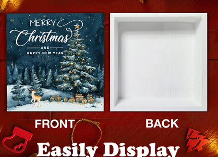 Merry Christmas Wooden Sign Deer & New Year Home Decor