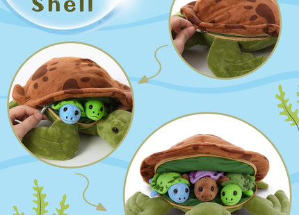 Muiteiur 4 Pcs Sea Turtle Stuffed Animals with Babies Inside, Turtle Plush