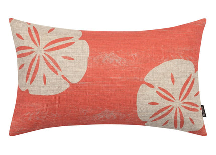 TRENDIN Coastal Pillow Cover 12X20 for Couch Coastal Beach Decor Lumbar Linen Cushion Case Sofa Farmhouse Home Decorations Pink PL1100TR