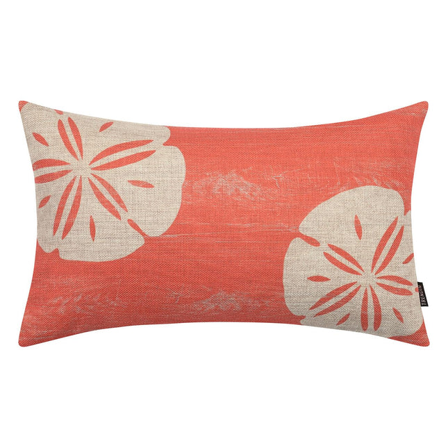TRENDIN Coastal Pillow Cover 12X20 for Couch Coastal Beach Decor Lumbar Linen Cushion Case Sofa Farmhouse Home Decorations Pink PL1100TR