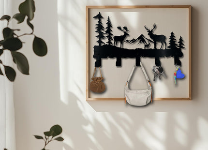 ZORISE Metal Deer Hooks - Moose Design Wall Art Decor and Key Hanger, Clothes, Hat, and Backpack Rack, Home Decor for Entryway, Hallway, Office, Kitchen, and Living Room
