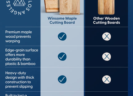 Sonder Los Angeles Winsome Hard Maple Wood Cutting Board, 17x13x1.5 in