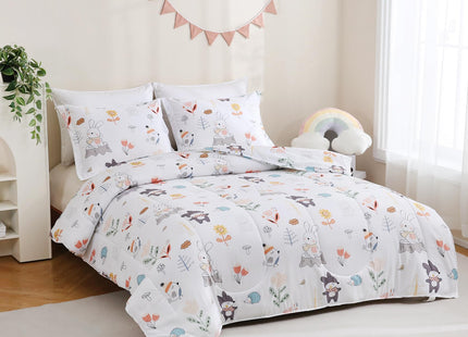 Yibeizi Woodland Animals Comforter Full Kids Forest Bedding Set