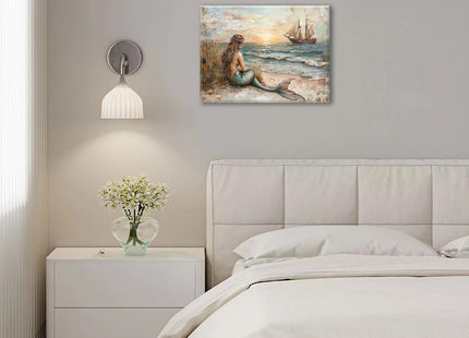 Trulave Mermaids Bathroom Wall Art Beach Ocean Sailboat Picture Decor 16x12