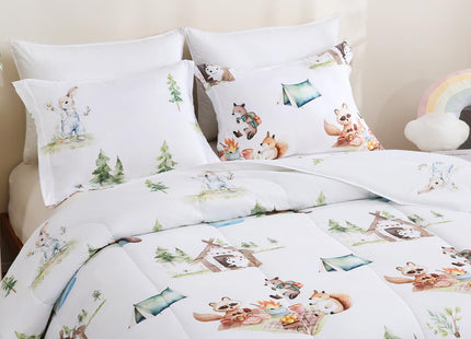 Yibeizi Camper Animal Print Comforter Set Twin Woodland Bedding
