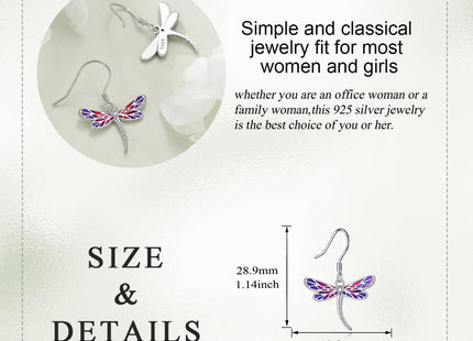 Dragonfly Dangle Earrings for Women Drop Earrings 925 Sterling Silver Dragonfly Jewelry Gifts for Mom Daughter (dragonfly earrings 3)