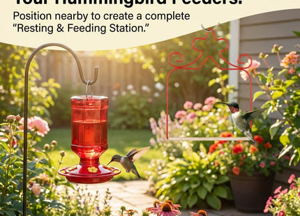 4-Pack Metal Hummingbird Swings Red