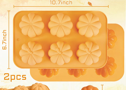 Pumpkin Cake Molds Silicone 3D Pumpkin Cake Cupcake Pan Fall Candy Molds