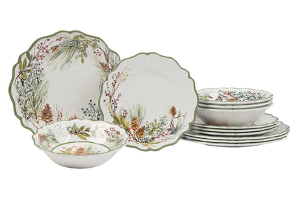Certified International Winter Forest 12 Pc Dinnerware Set, Service for 4