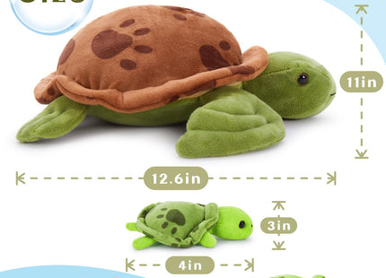 Muiteiur 4 Pcs Sea Turtle Stuffed Animals with Babies Inside, Turtle Plush