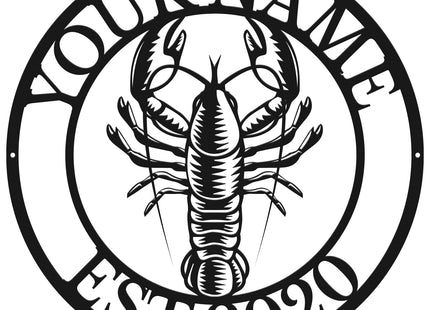 Personalized Custom Lobster Metal Wall Name Sign, Art Decor