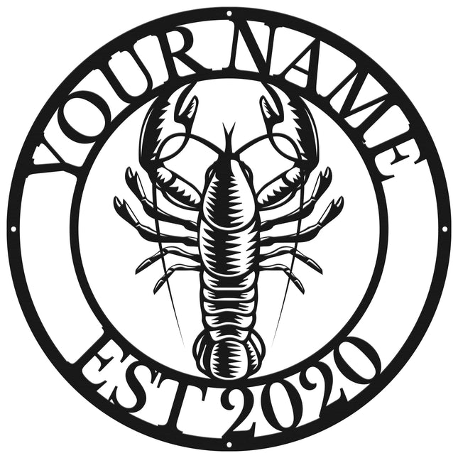 Personalized Custom Lobster Metal Wall Name Sign, Art Decor