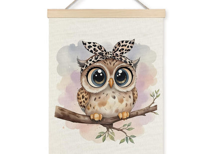 JINYO Owl Wall Decor, Coquette Leopard Bow Owl Wall Art Poster, Owl Decor for Home, Owl Gifts for Owl Lovers, Animal Lover Gifts, Owl Wall Decor Poster for Home Kids Room Playroom Nursery, 12x16 Inch