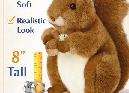 Aurora World Miyoni Squirrel Plush Set - 8" Realistic Stuffed Animals for Kids and Collectors (Red Squirrel)