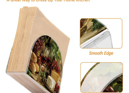 Xmycdz Autumn Wine Napkin Holder for Table Chees Acrylic Tissue Dispenser