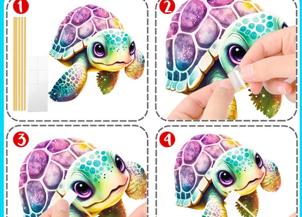 Sea Turtle Party Decorations 18 Piece Turtle Birthday Centerpiece Sticks Double-Sided Turtle Theme Party Table Decor Sea Turtle Table Toppers for Ocean Under the Sea Baby Shower Supplies
