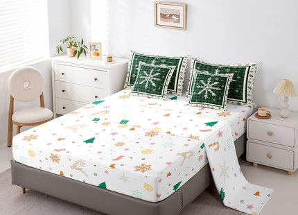 Erosebridal Rustic Plaid Snowflake 7 Piece Comforter Set Twin Green Black Christmas Bed in A Bag with Sheets Farmhouse Buffalo Checkered Bedding Set for Kids Adults,Winter Holiday Cabin Bed Set