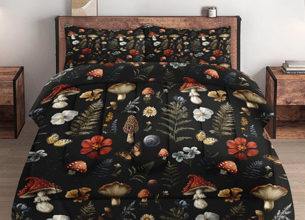 Pamnest King Comforter Set, 3 Pieces Mushroom Woodland Bedding, All Season