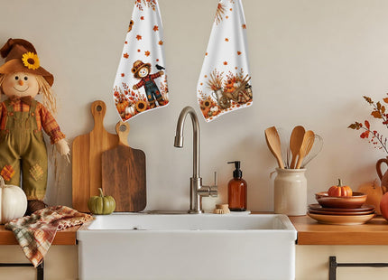 VISSTREE Fall Scarecrow Kitchen Towels 4 PCS, Autumn Hand Towel, 16x24in