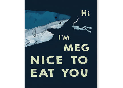 HUGANE Funny Ocean Shark Wall Decor Art Poster, Ocean Shark Classroom Bathroom Decor, Coastal Beach Wall Decor, Beach Room Decor, 12x16 Inches