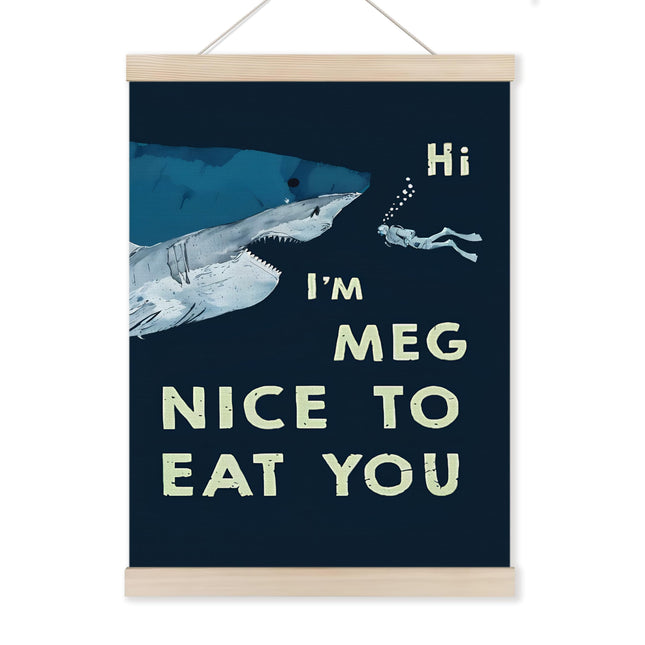 HUGANE Funny Ocean Shark Wall Decor Art Poster, Ocean Shark Classroom Bathroom Decor, Coastal Beach Wall Decor, Beach Room Decor, 12x16 Inches