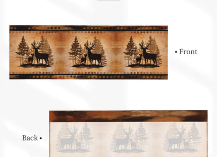 Giwawa Forest Deer Kitchen Curtain Valance Wildlife Animal Small Blackout Window Treatment Valances for Living Room Bedroom Bathroom, 54x18 Inch