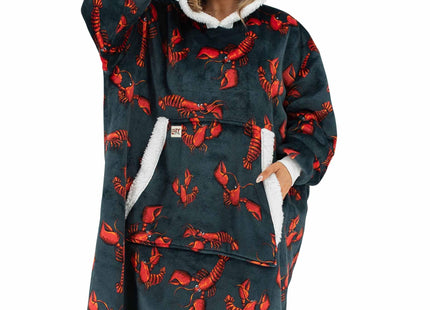 Lazy One Oversized Hoodie, Wearable Blankets for Women and Men (Lobster)