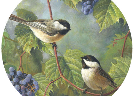 Andreas Silicone Chickadee & Grapes 8" Non-Slip Trivet, USA Made, TR-HB2333