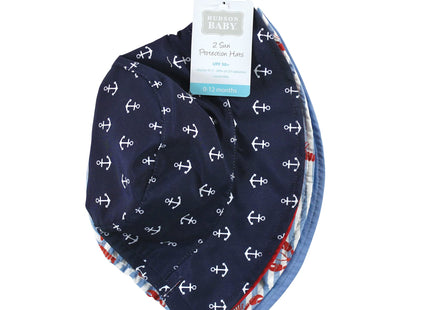Hudson Baby Unisex Baby Sun Protection Hat, Anchor Lobster, 12-24 Months