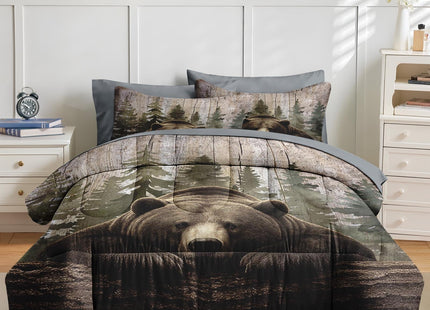 Nesker King Comforter Set with Sheets, 7 Pieces Bear Wildlife Bedding