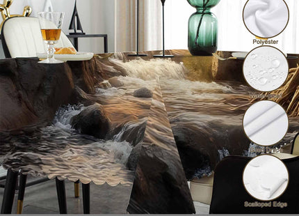 Swono Grizzly Bear Tablecloths Animal Bear Brook Canyon Forest Mountain Nature Kitchen Dinning Tabletop Decoration, Polyester Table Cover for Indoor Outdoor 50x72 Inch Tablecloth