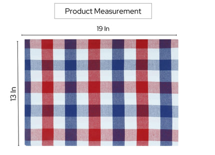 PurpleEssences Plaid Placemats 13x19 in Buffalo Plaid - Rust and Cream