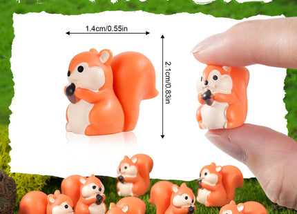 FCKLVMC 50 Pcs Mini Squirrel Figurines, 2.1 x 1.4cm Resin Squirrel Decor Bulk